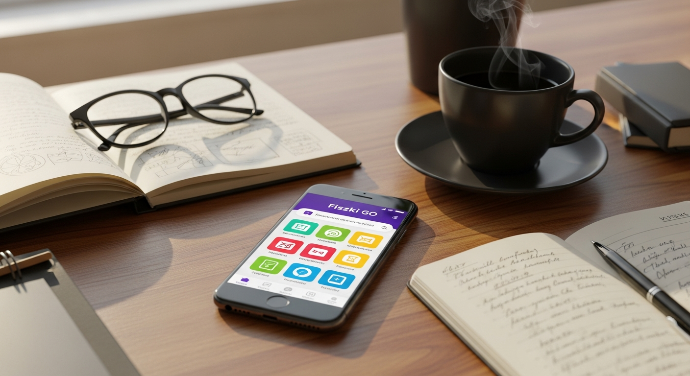 FISZKI GO mobile language learning app interface showing flashcard with audio pronunciation feature