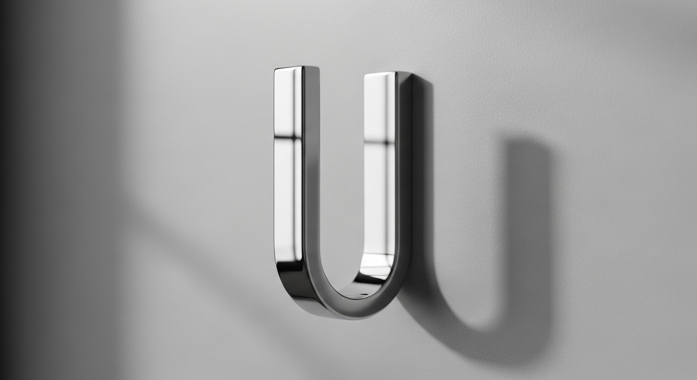 Gedotec stainless steel coat hook mounted on white wall with professional finish