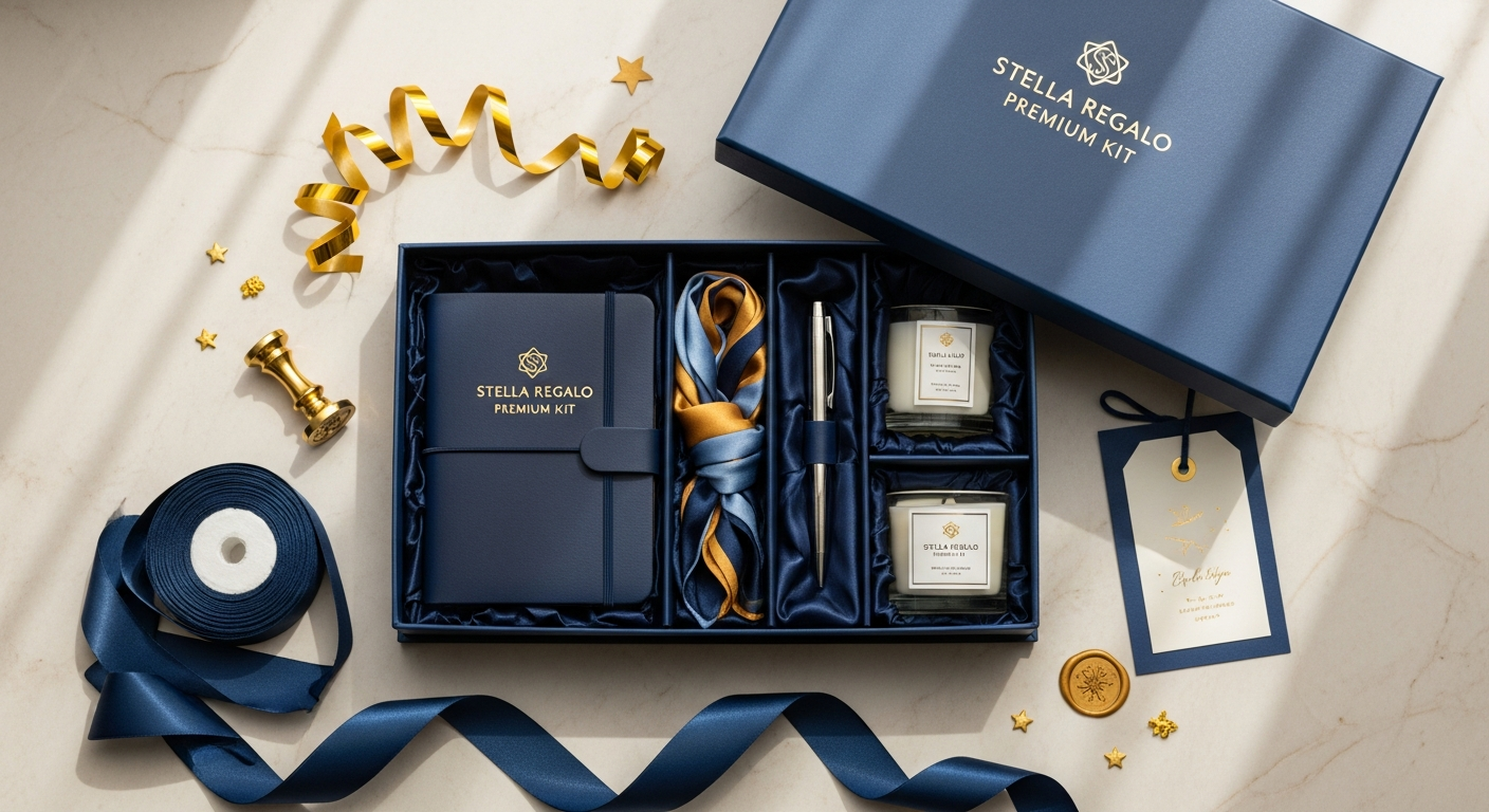 Stella Regalo Premium All-In-One Kit luxury gift box with gold foil finish and personalized star certificate