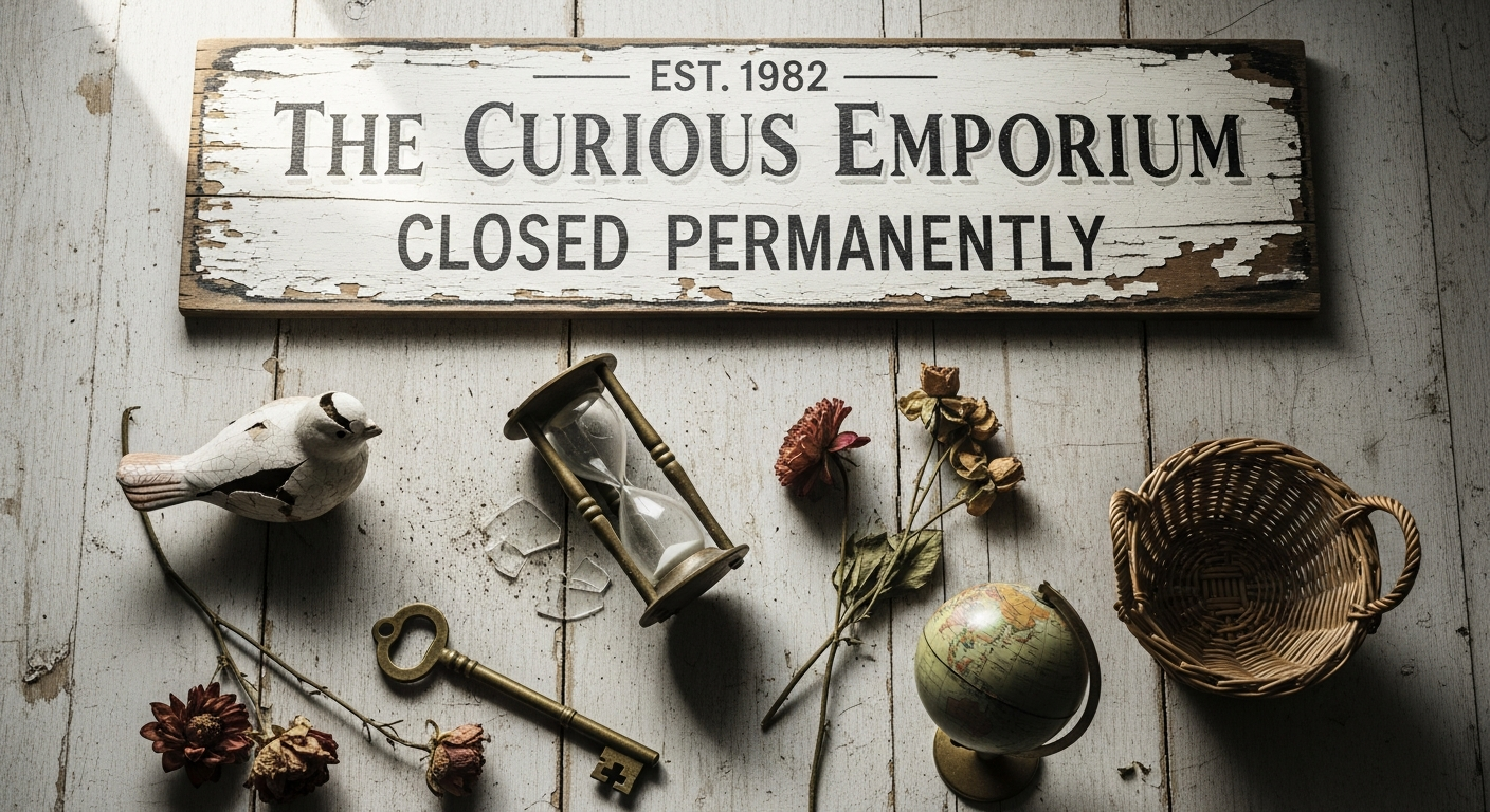 Liven Decor storefront closure announcement with home decor products displayed