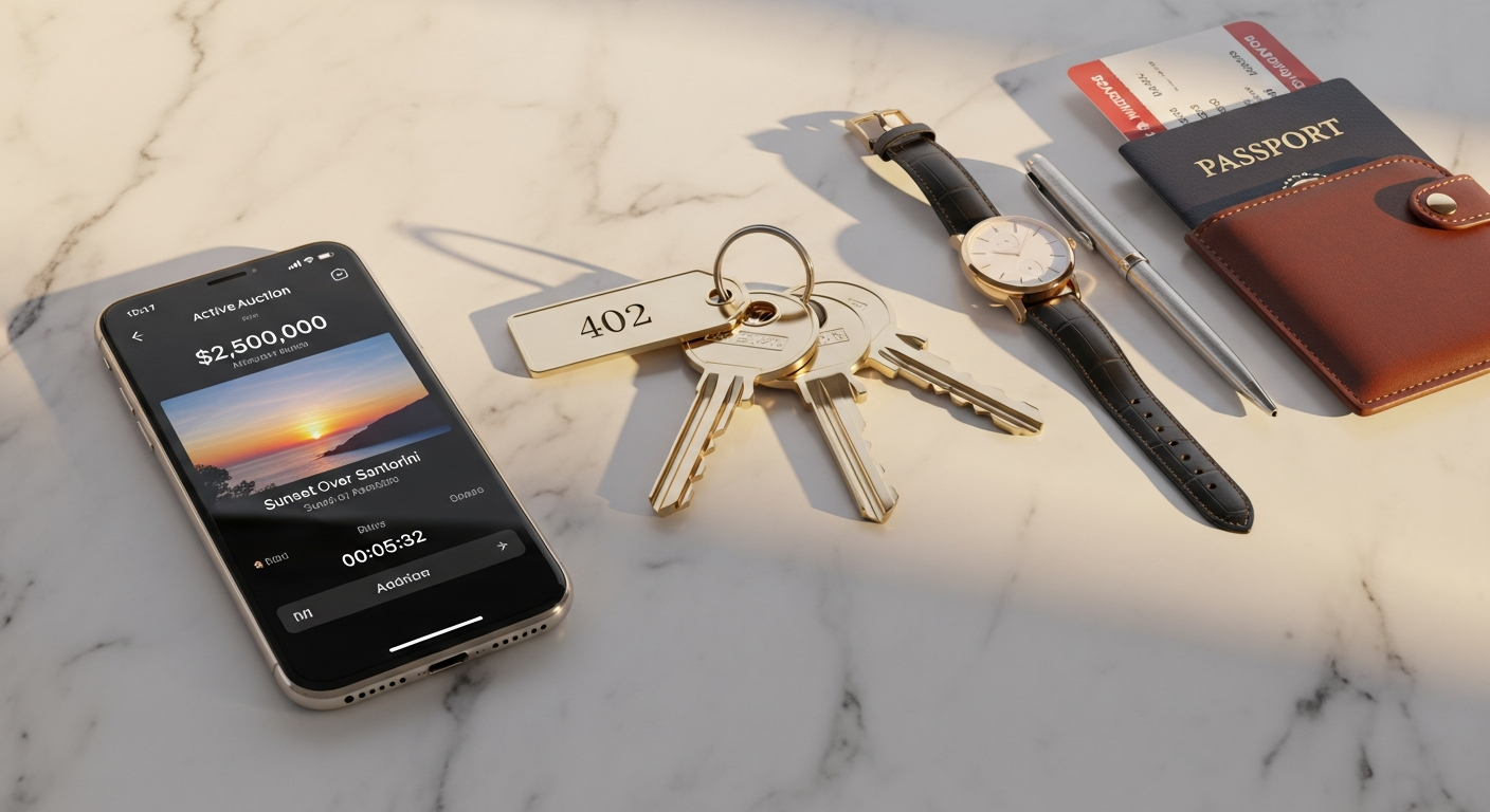 Luxury hotel bidding platform interface showing flexible price slider for European accommodations