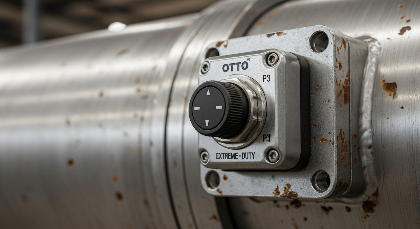 OTTO P3 sealed pushbutton switch with silicone boot and epoxy encapsulation