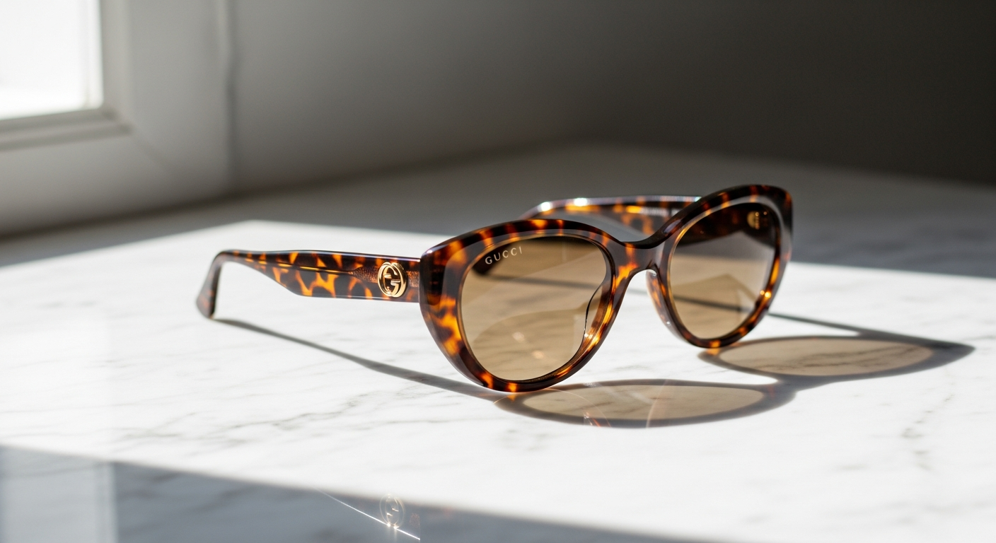Gucci GG1680S oval cat-eye sunglasses with black acetate frame and grey lenses