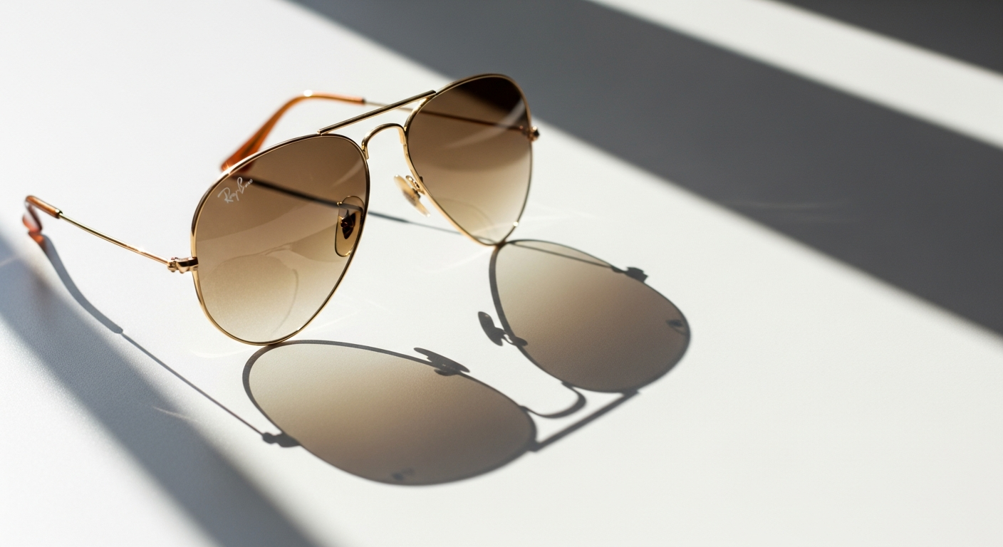 Ray-Ban Aviator Large Metal RB 3025 sunglasses with teardrop lens shape and thin metal frame
