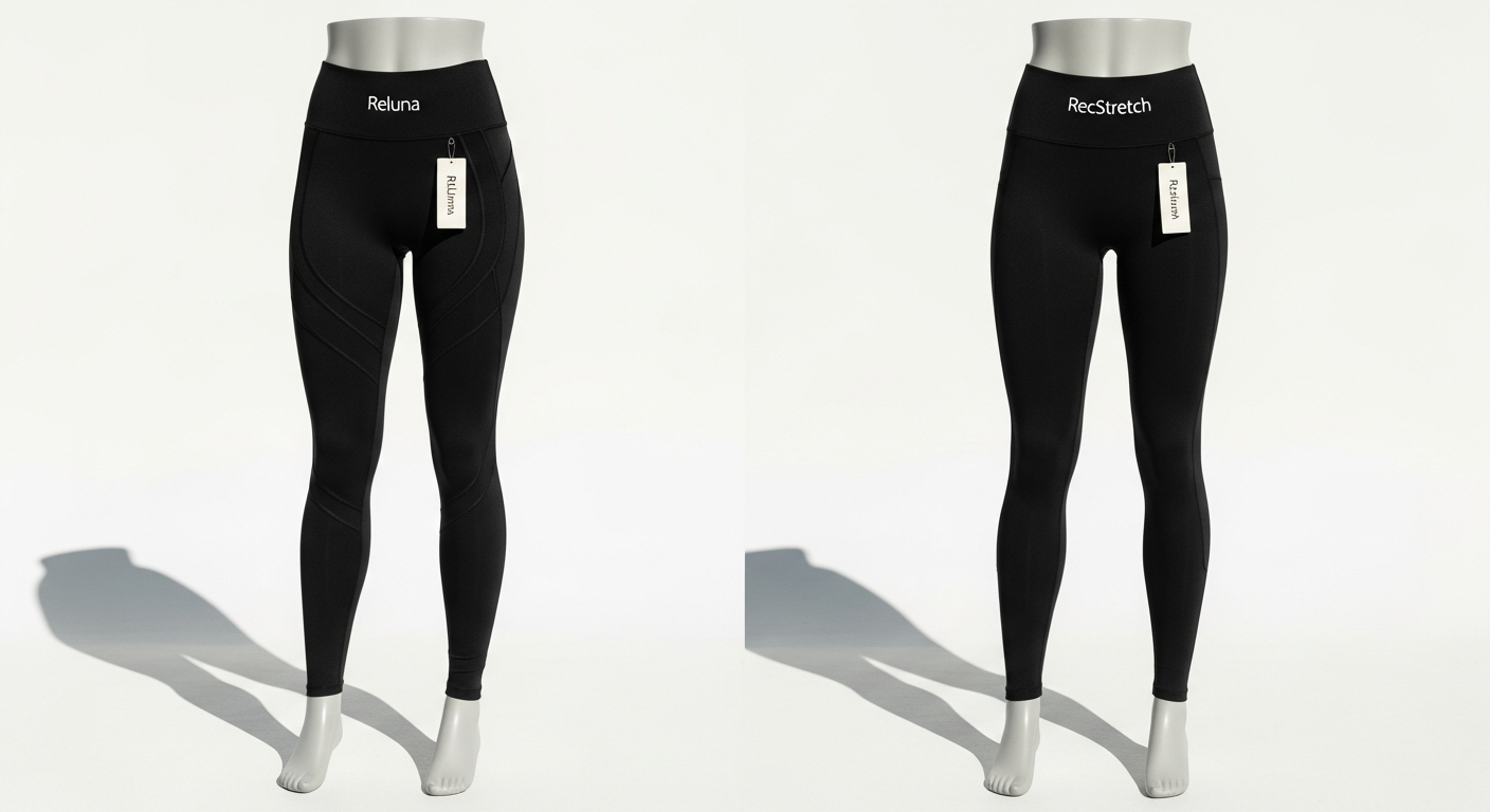 Paragon Fitwear Sculptseam High-Rise Leggings in Reluna and RecStretch fabric options displayed