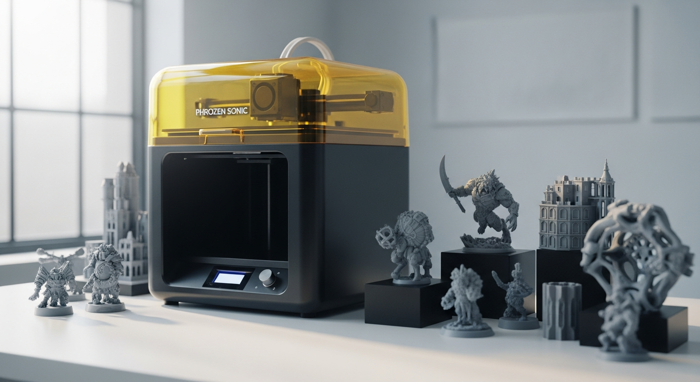 Phrozen Sonic Mighty 8K resin 3D printer with metal construction and LCD display