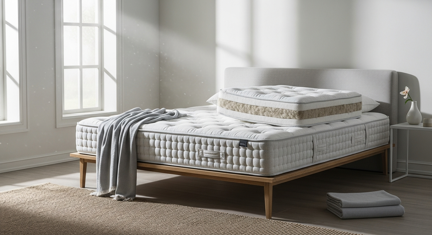 Prime Bed No. 1 luxury handcrafted Swedish mattress with natural wool and cotton layers