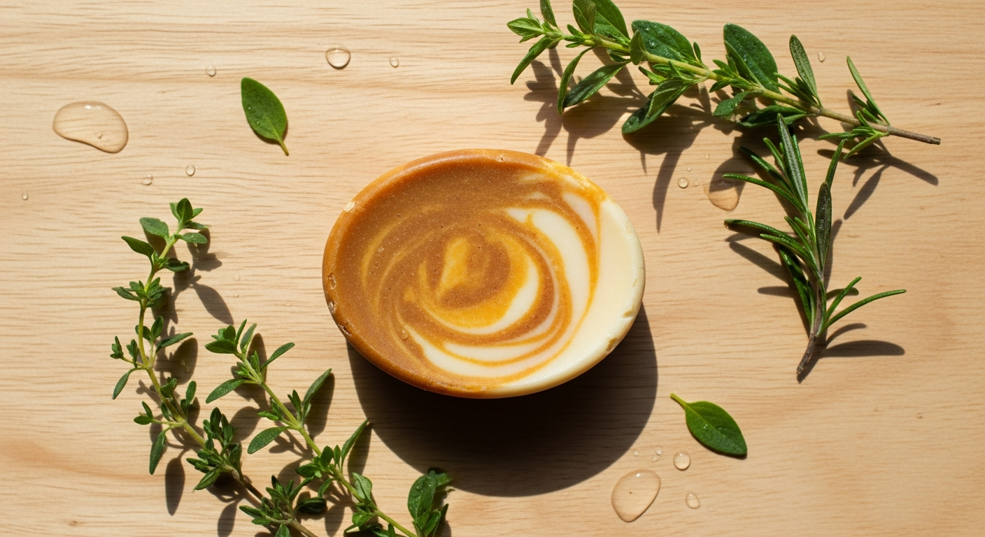 Senso Naturale 2-in-1 solid shampoo and conditioner bar with dual sides on white background
