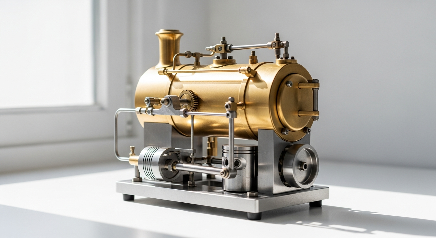 RETROL SE-02 full metal steam engine model kit with generator and street lamp