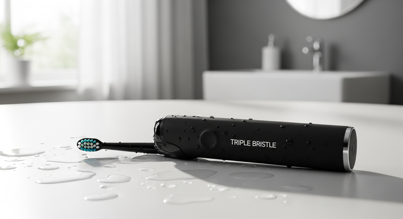 Triple Bristle Original 3-sided sonic toothbrush with blue handle and brush head