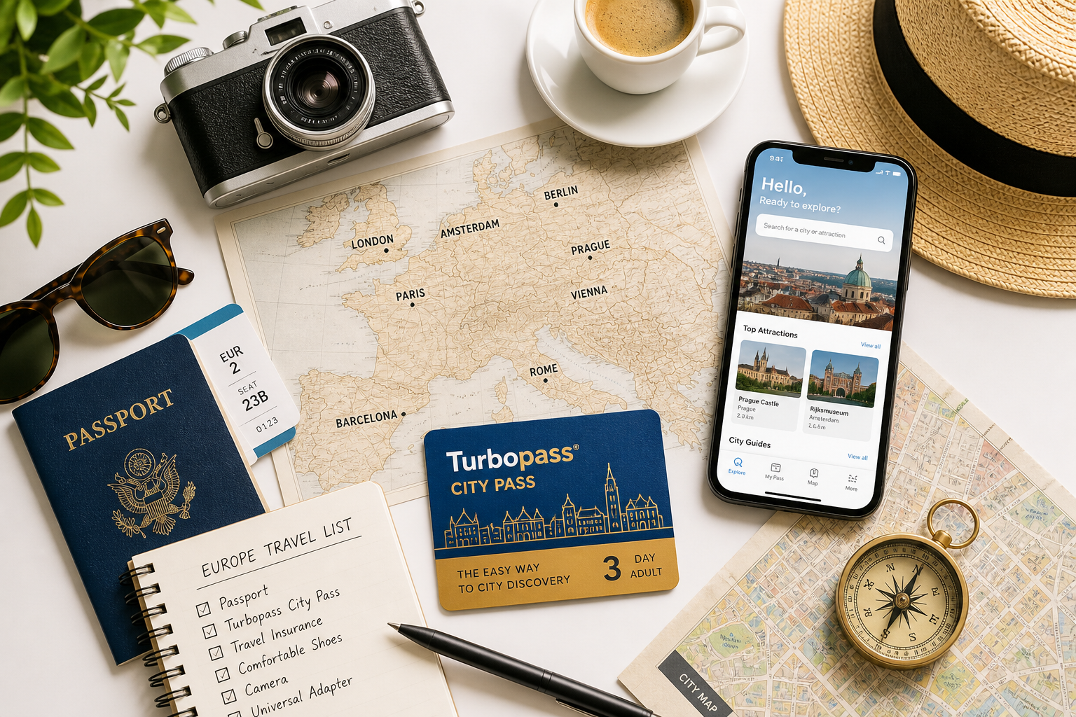 Turbopass City Pass 2026 European city sightseeing bundled attractions pass