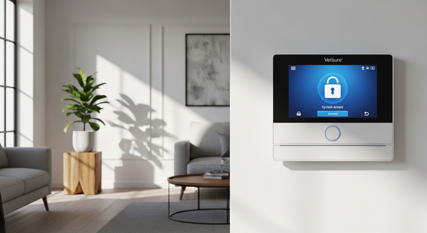 Verisure Home Alarm System with LockGuard smart lock and monitoring panel