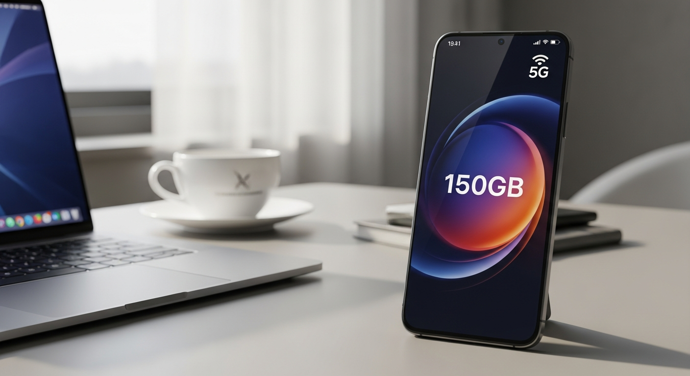 Very Mobile 150GB 5G data plan smartphone screen showing activation process and coverage map