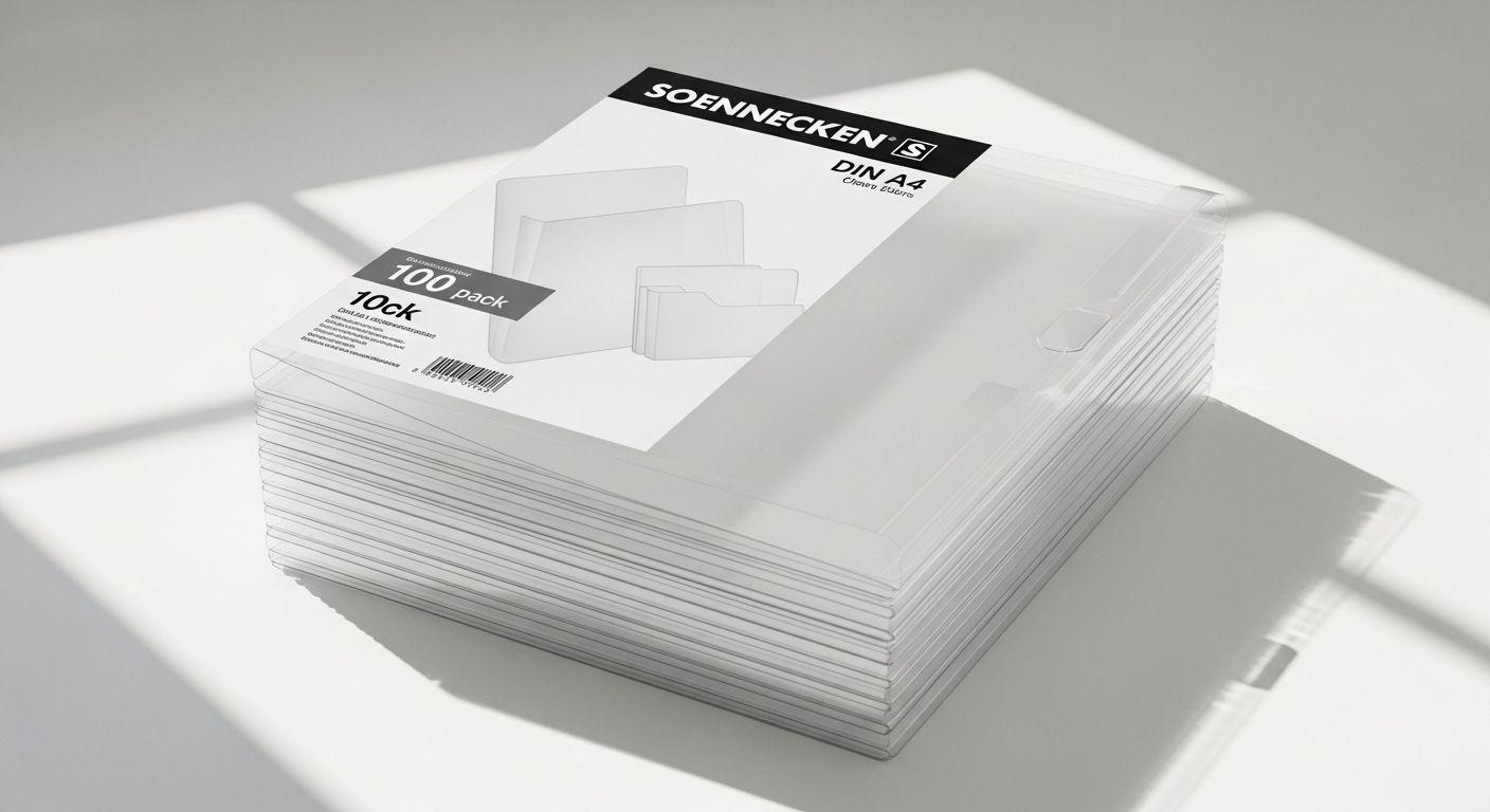 Soennecken DIN A4 clear polypropylene folders 110 micrometers 100-pack bulk office supplies