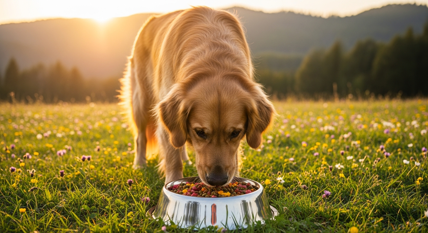 Wolfsblut Wide Plain Adult dog food kibble in a bowl for sensitive stomachs