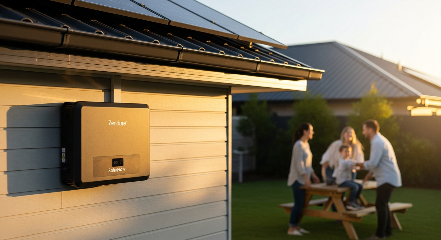 Zendure SolarFlow 2400 AC+ home energy storage system installed outdoors