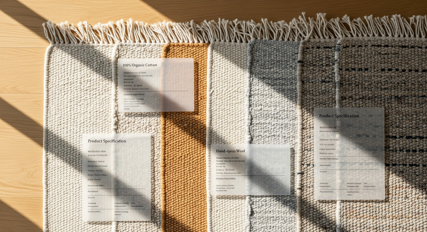 Online rug shopping guide showing various trending rug styles and patterns displayed together