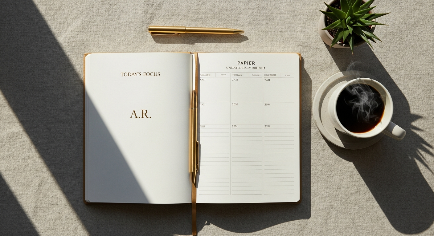 Papier Undated Daily Planner with customizable cover and premium materials for personalized organization