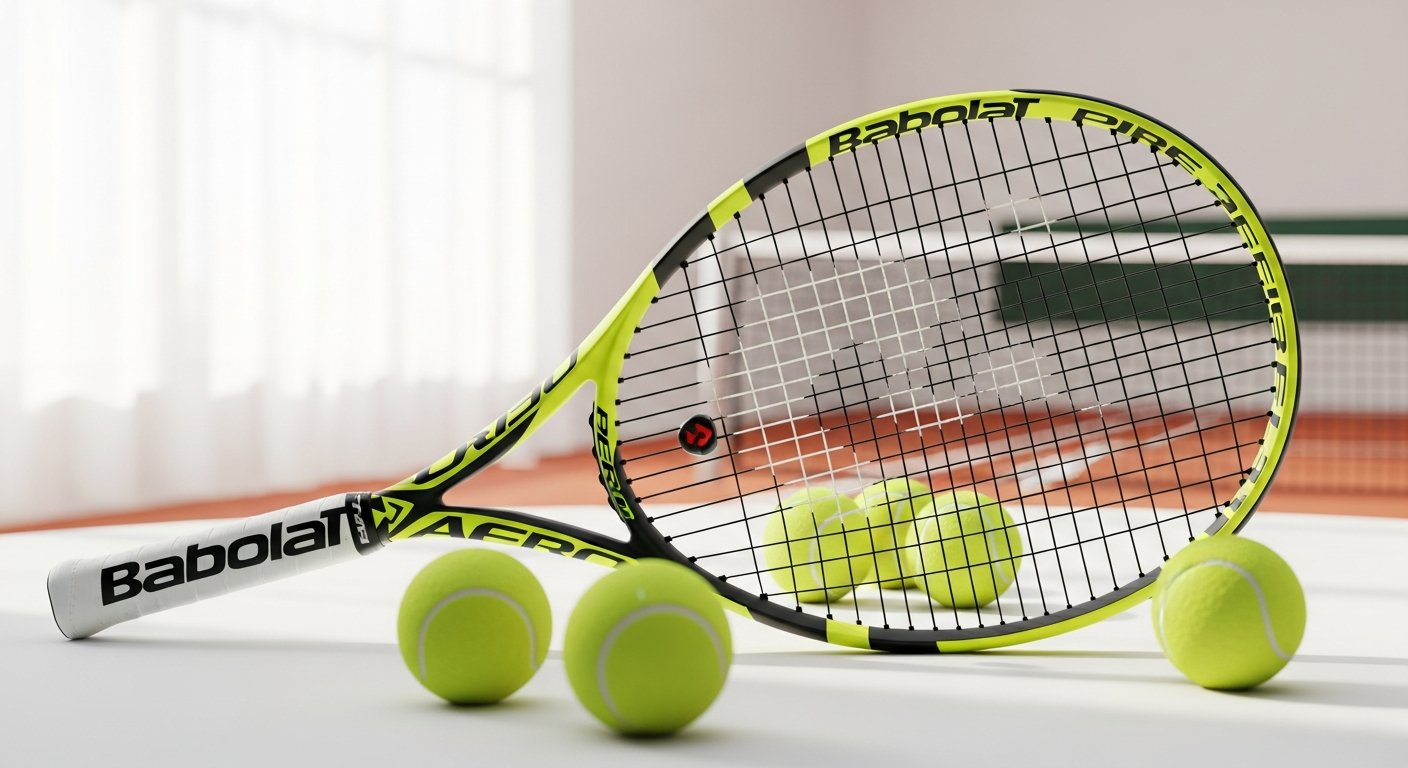 Babolat Pure Aero 2026 tennis racquet with NF2 Tech flax technology displayed